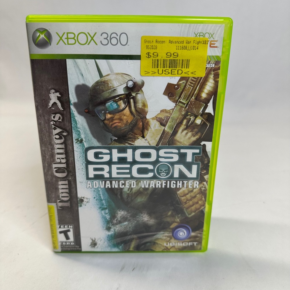 Tom Clancy Ghost Recon Advanced Warfighter Xbox 360 Game Disc‎ Manual Case Works
